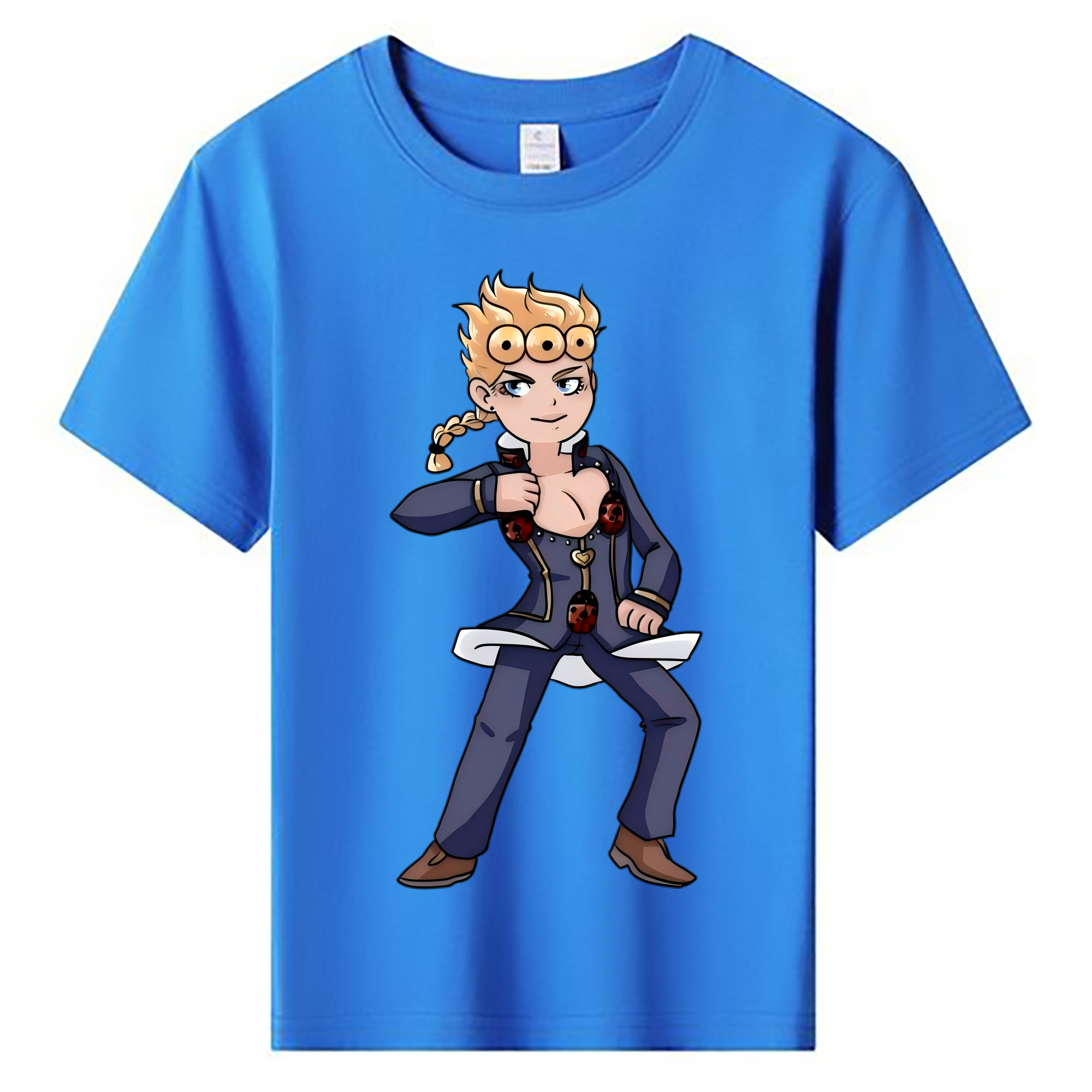 （画像用） ジョジョの奇妙な冒険 ジョルノ?ジョバァーナ JoJo's Bizarre Adventure Giorno Giovanna 綿100％キッズTシャツ（フロントプリント）